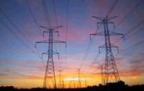 electric lines sunset